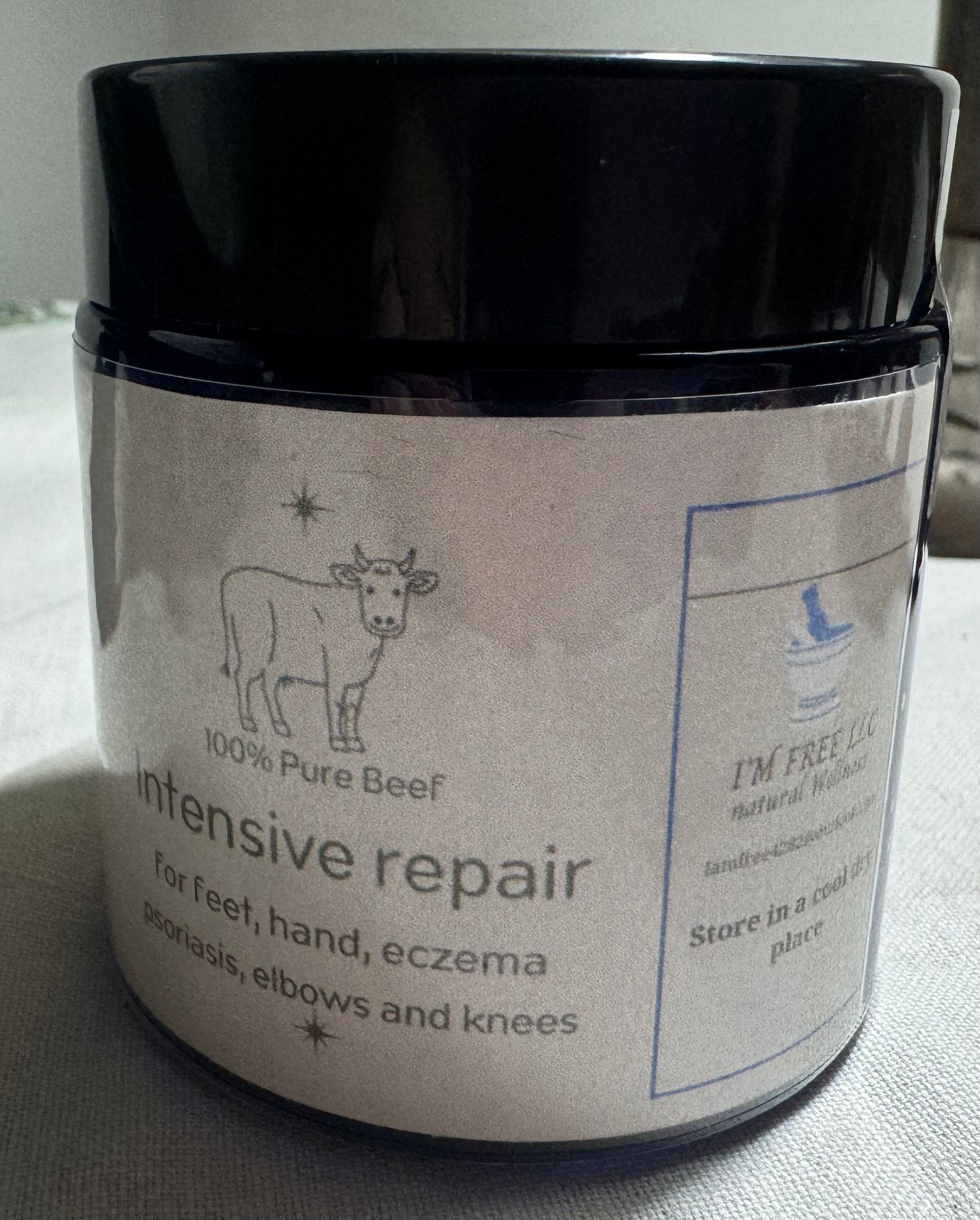 Intensive repair whipped tallow cream with added castor oil, frankincense,shea nut oil and tea tree oil.