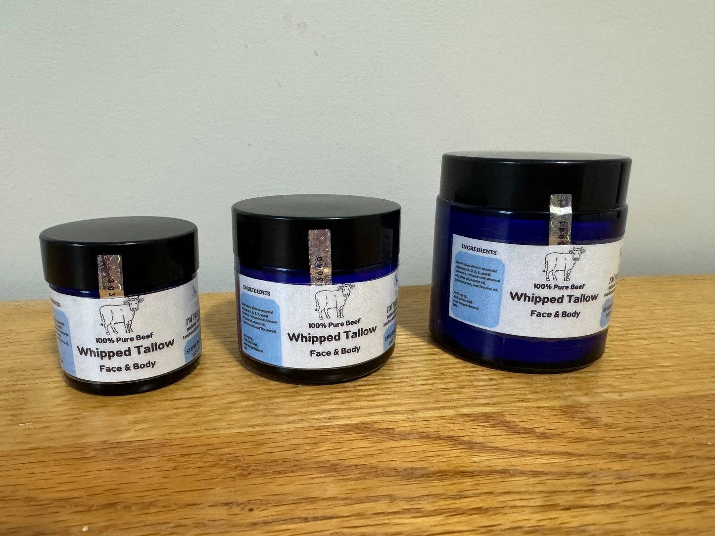 4 Ounce jar Whipped tallow with castor oil, frankincense oil, tea tree oil, and jojoba oil