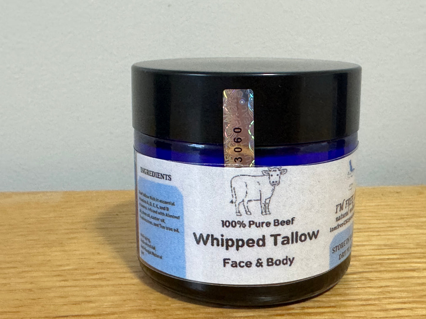 1 Oz Whipped tallow with castor oil, frankincense oil, tea tree oil, and jojoba oil